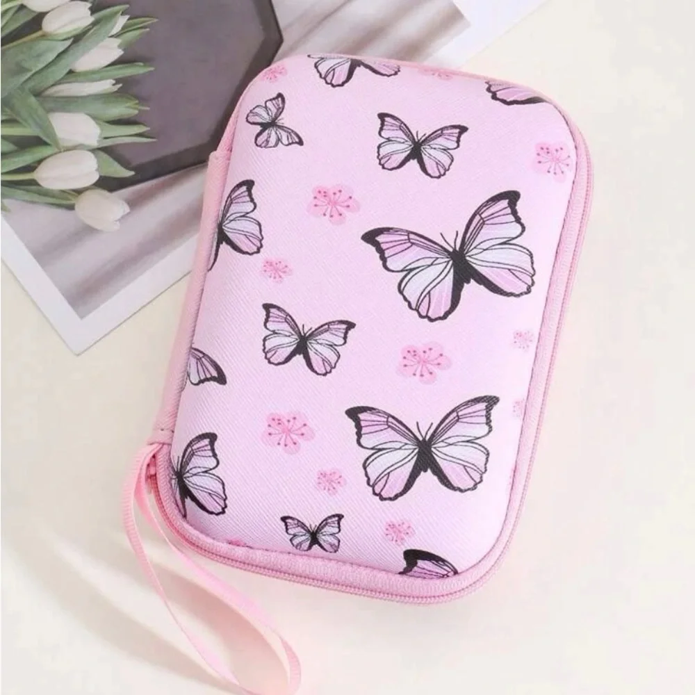 6pcs Butterfly Pattern Anti-breakage Data Cable Protector & Storage Bag Set